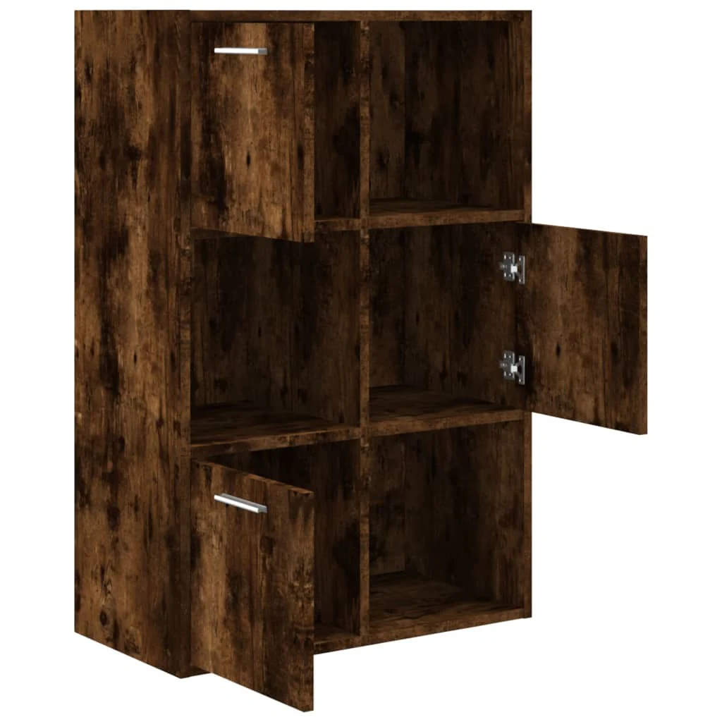 opbevaringsskab 60x29,5x90 cm røget egetræsfarve - Image 6
