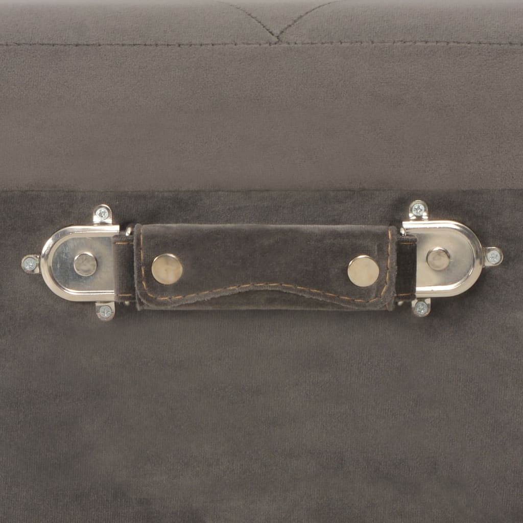 opbevaringstaburet 40 cm fløjl grå - Image 6