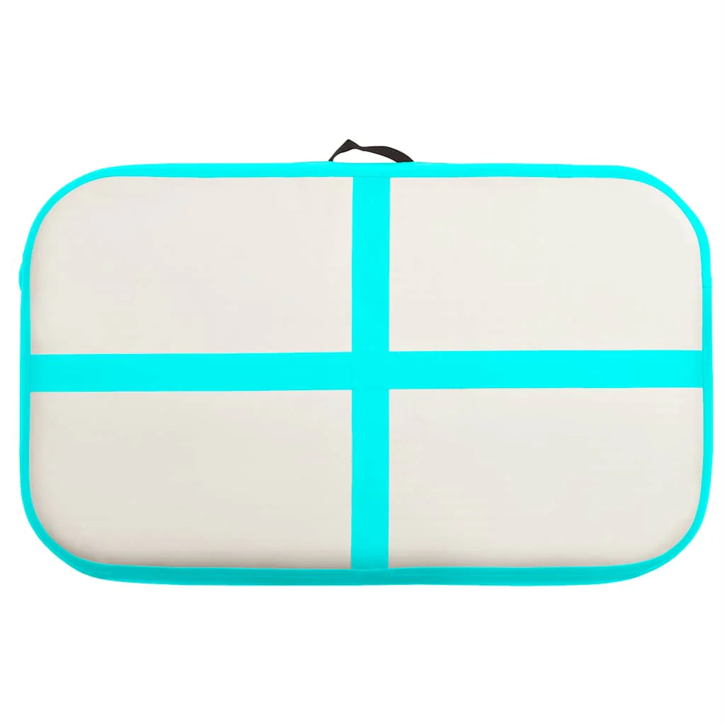oppustelig gymnastikmåtte med pumpe 60x100x10 cm PVC grøn - Image 5