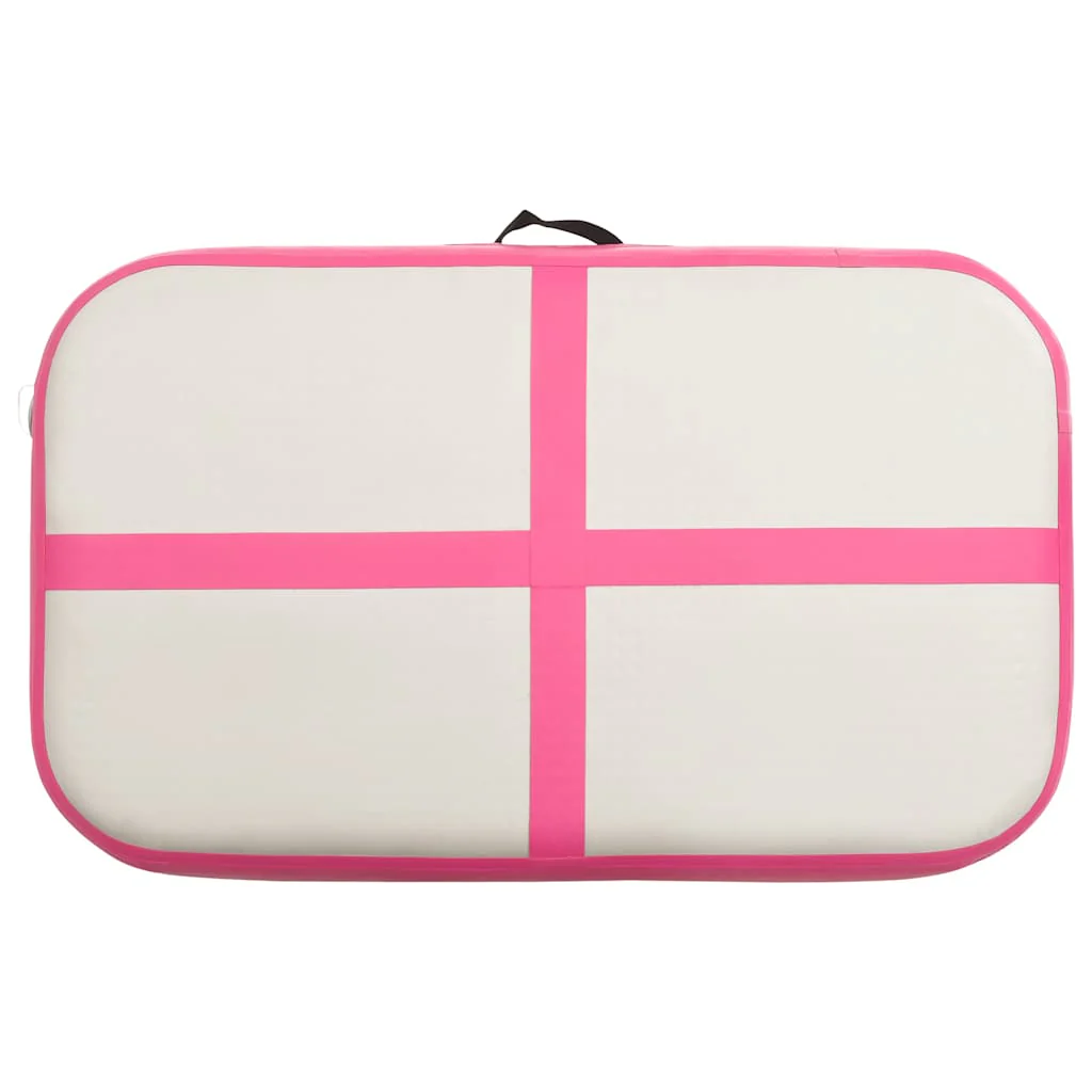 oppustelig gymnastikmåtte med pumpe 60x100x10 cm PVC lyserød - Image 4