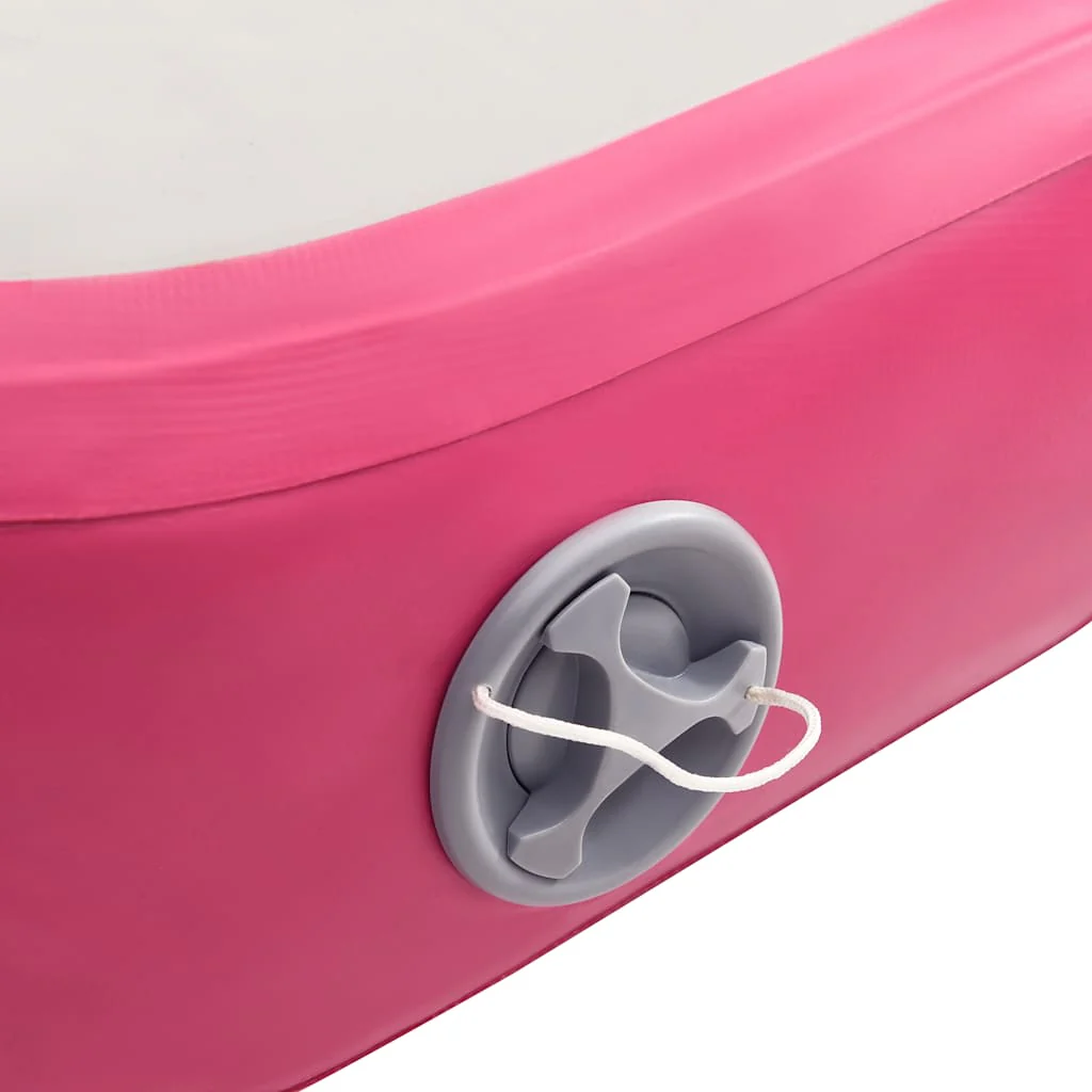 oppustelig gymnastikmåtte med pumpe 60x100x10 cm PVC lyserød - Image 7