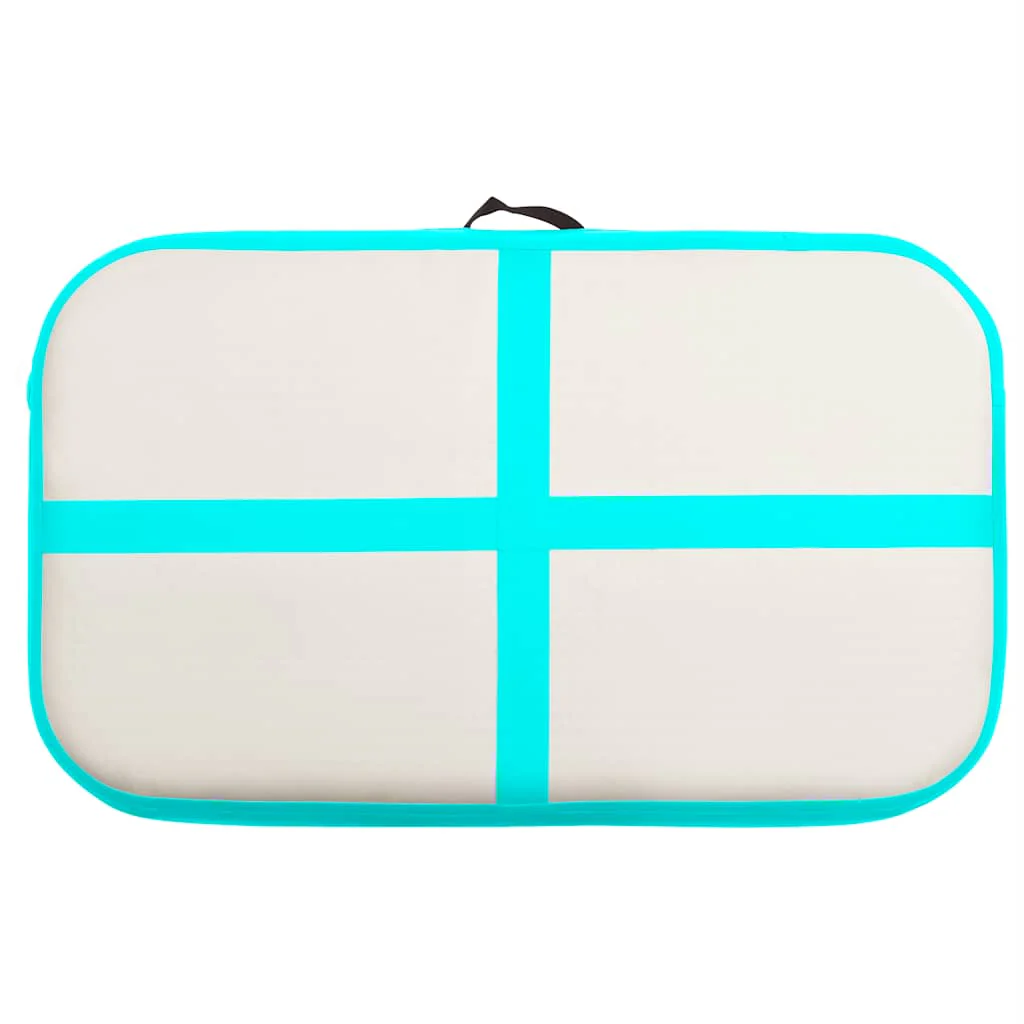 oppustelig gymnastikmåtte med pumpe 60x100x20 cm PVC grøn - Image 4
