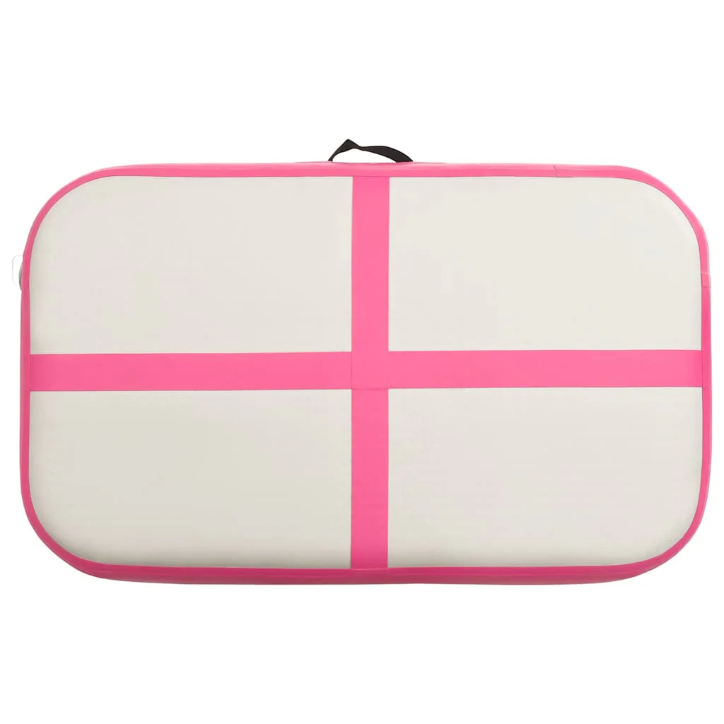 oppustelig gymnastikmåtte med pumpe 60x100x20 cm PVC lyserød - Image 4