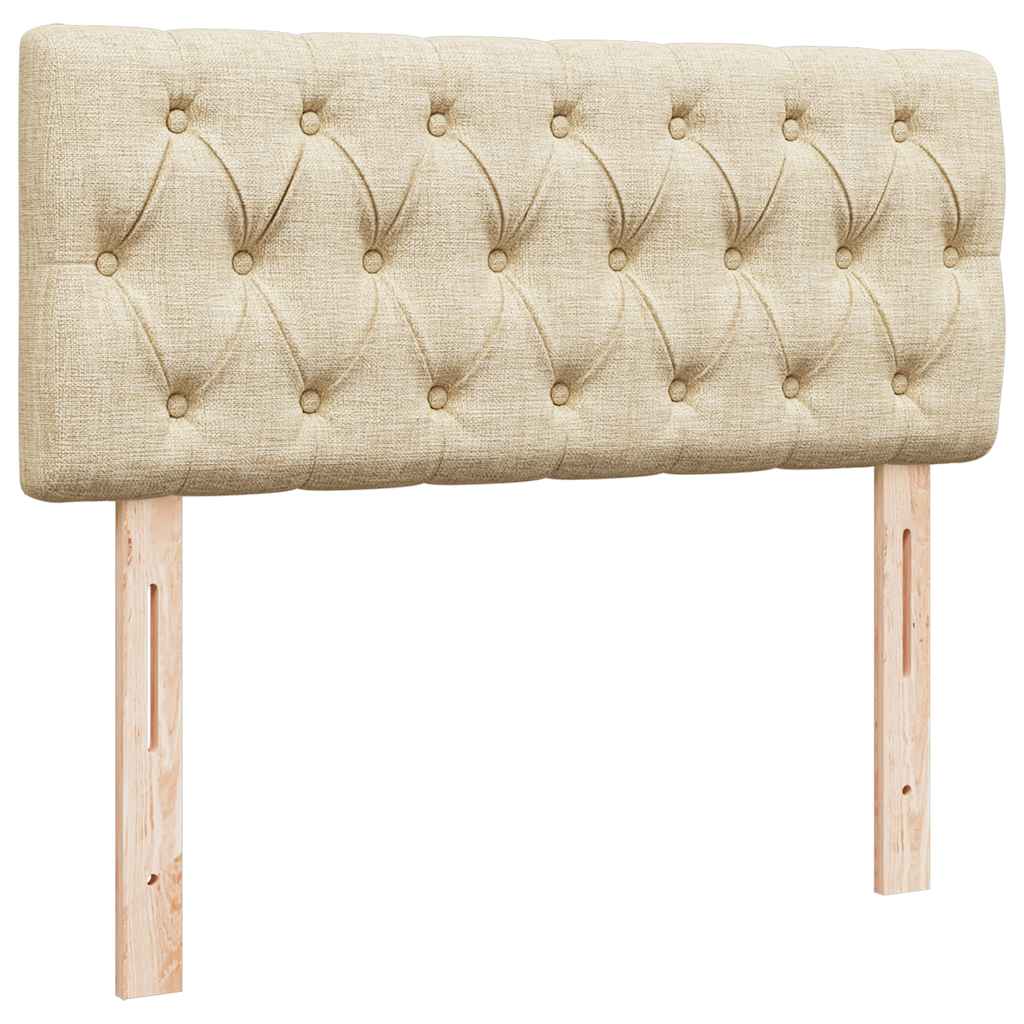osmannisk sengeramme med madras 120x190 cm stof cremefarvet - Image 8
