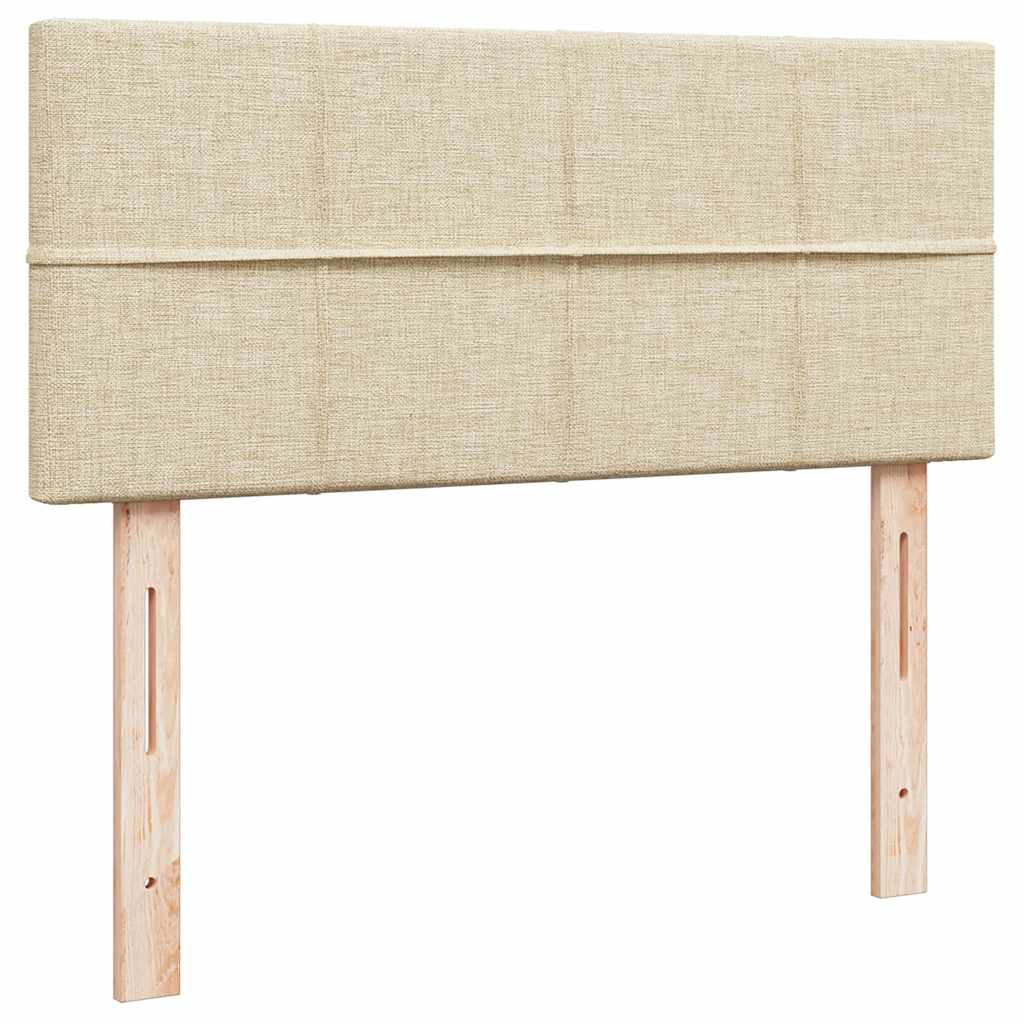 osmannisk sengeramme med madras 120x190 cm stof cremefarvet - Image 8