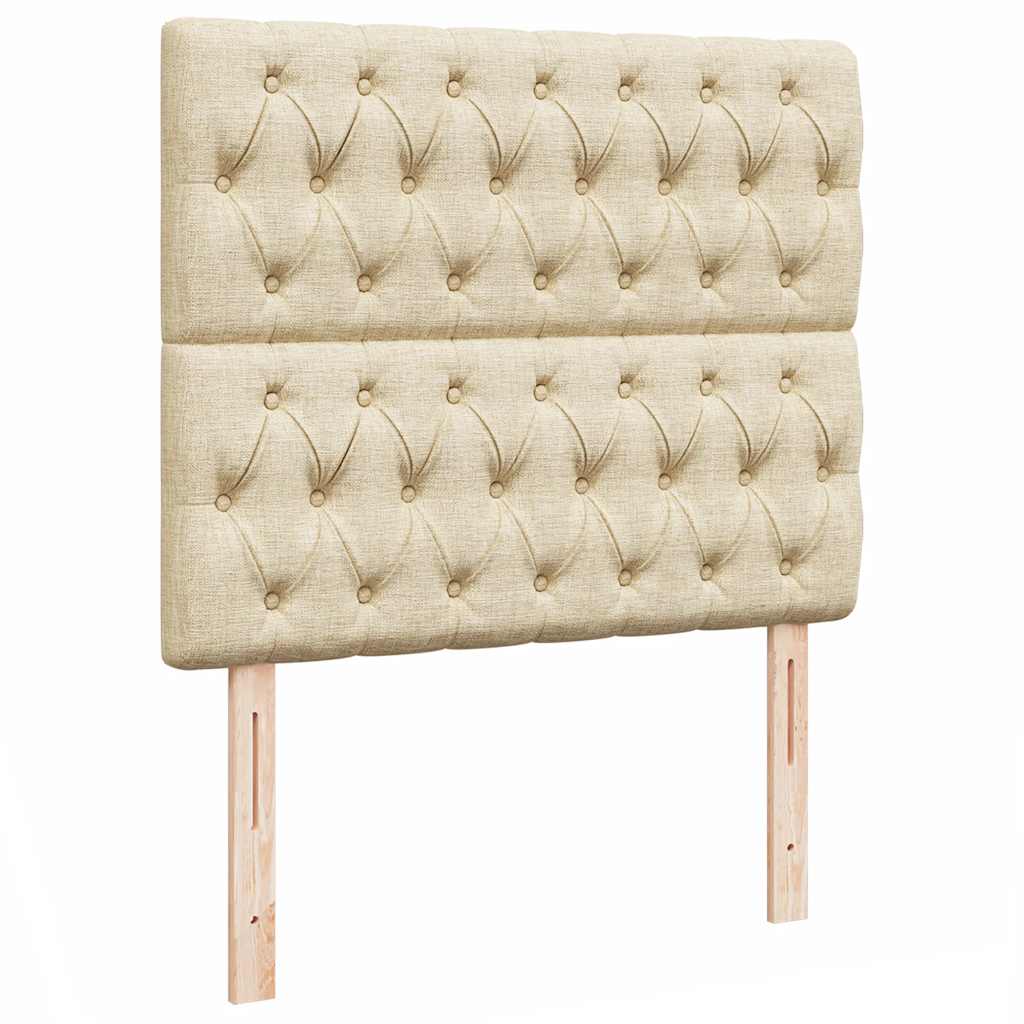 osmannisk sengeramme med madras 120x190 cm stof cremefarvet - Image 9