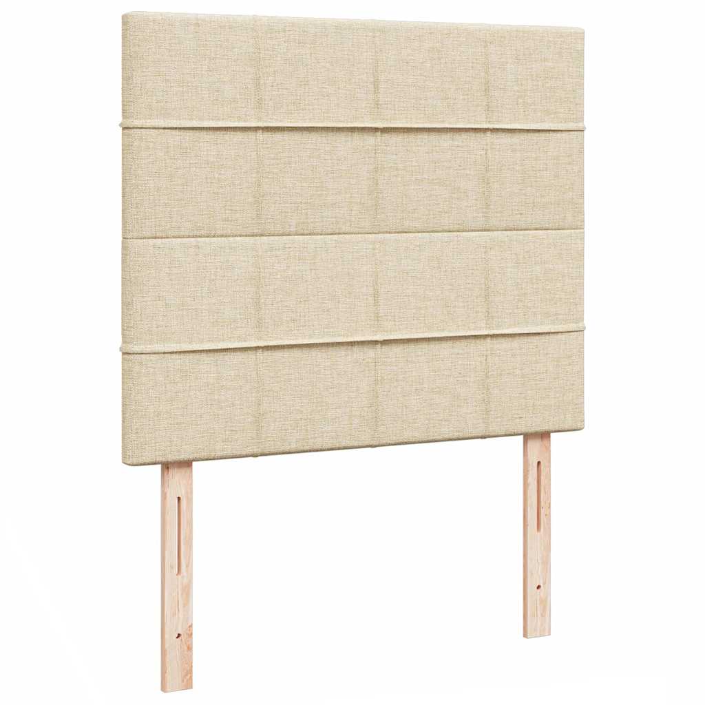 osmannisk sengeramme med madras 120x190 cm stof cremefarvet - Image 9