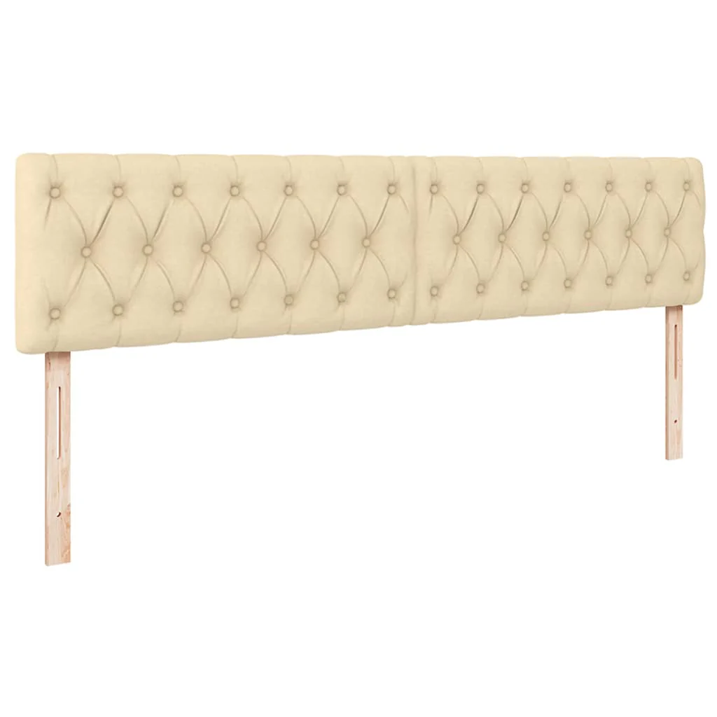 osmannisk sengeramme med madras 200x200 cm stof cremefarvet - Image 8
