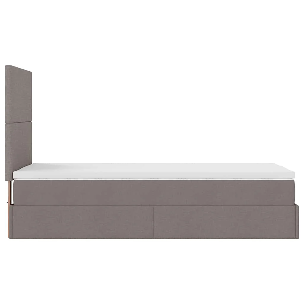 osmannisk sengeramme med madras 90x190 cm stof gråbrun - Image 9