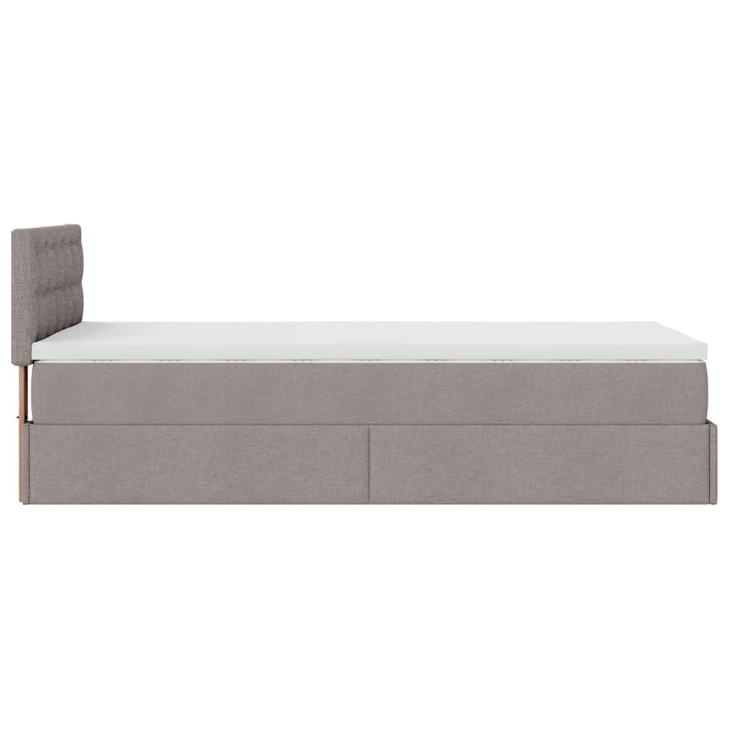 osmannisk sengeramme med madras 90x190 cm stof gråbrun - Image 10