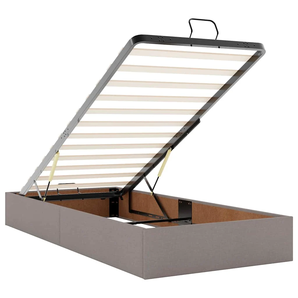 osmannisk sengeramme med madras 90x190 cm stof gråbrun - Image 10