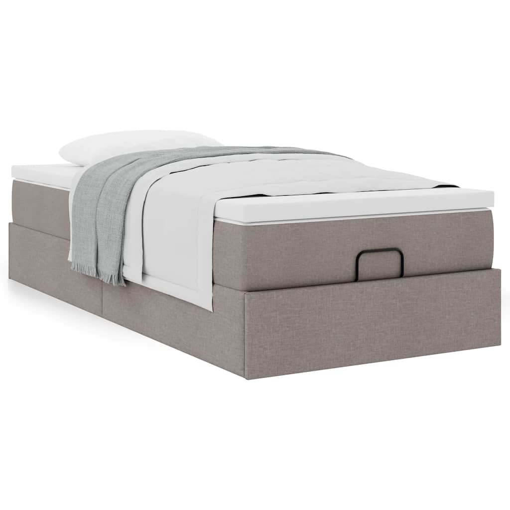 osmannisk sengeramme med madras 90x190 cm stof gråbrun - Image 4