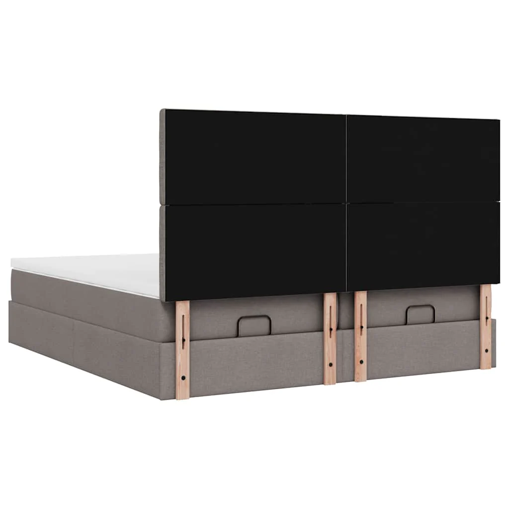 osmannisk sengeramme med madrasser 160x200 cm stof gråbrun - Image 8