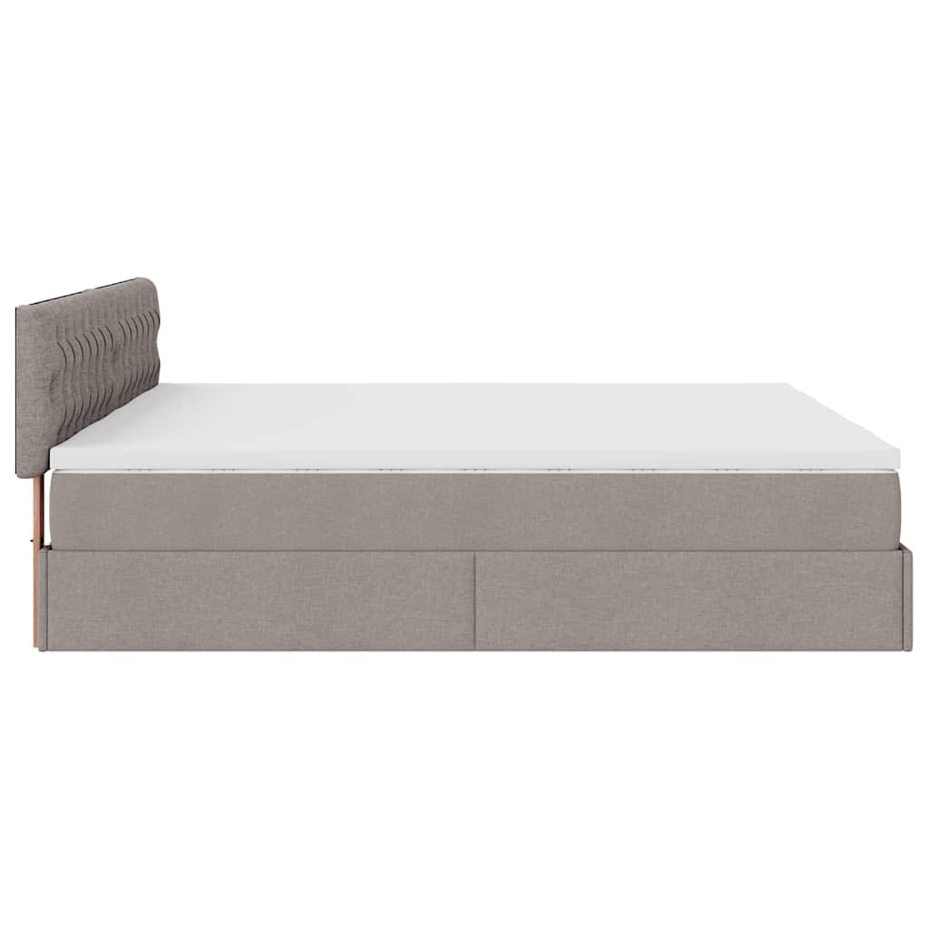 osmannisk sengeramme med madrasser 160x200 cm stof gråbrun - Image 10