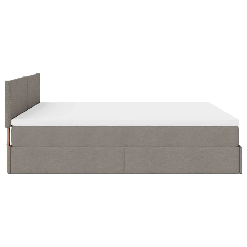 osmannisk sengeramme med madrasser 160x200 cm stof gråbrun - Image 9