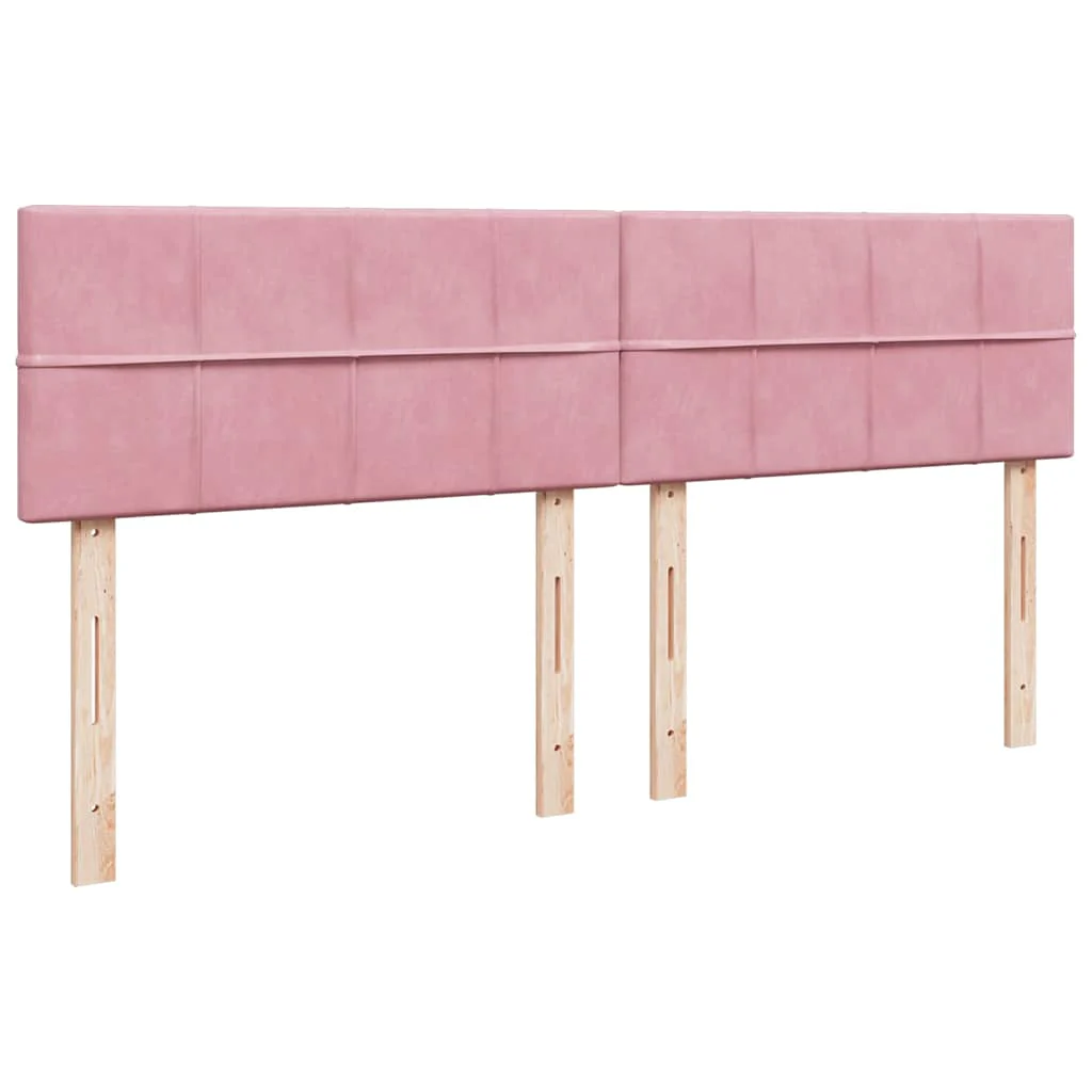 osmannisk sengeramme med madrasser 200x200 cm fløjl lyserød - Image 9
