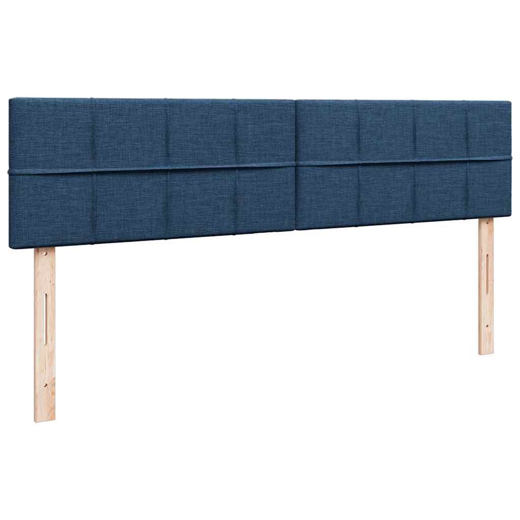 osmannisk sengeramme med madrasser 200x200 cm stof blå - Image 8