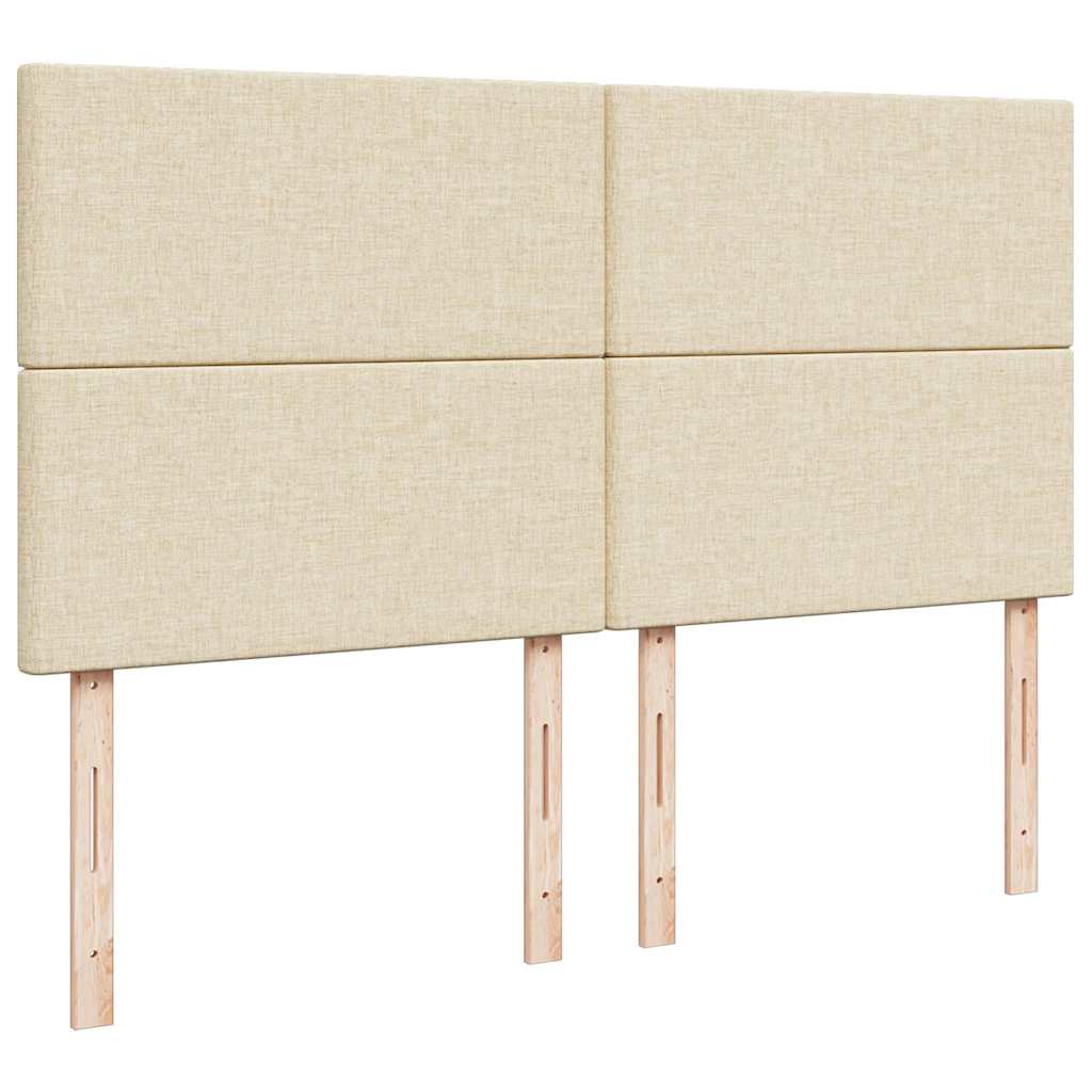 osmannisk sengeramme med madrasser 200x200 cm stof cremefarvet - Image 8