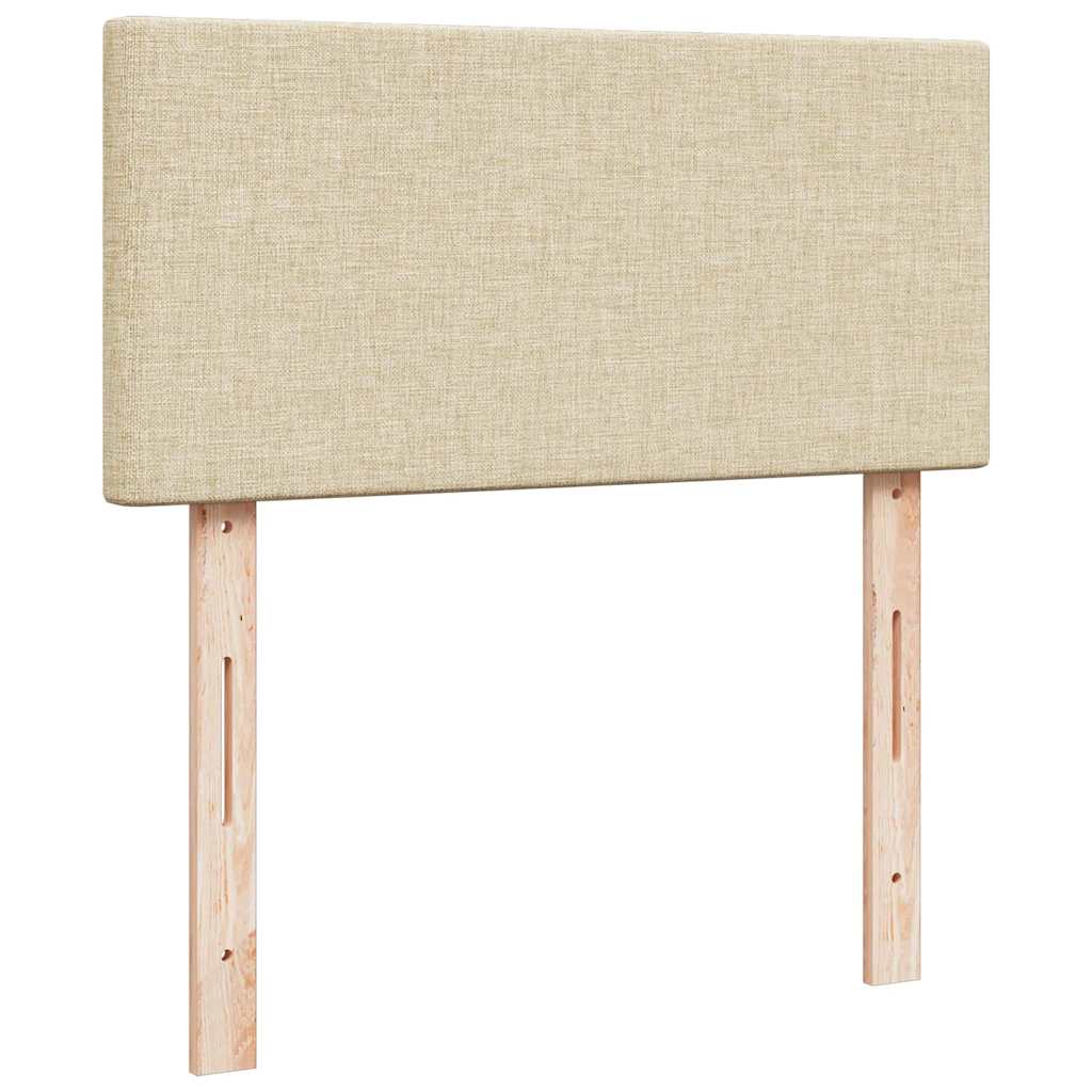 osmannisk sengeramme med madrasser 200x200 cm stof cremefarvet - Image 8