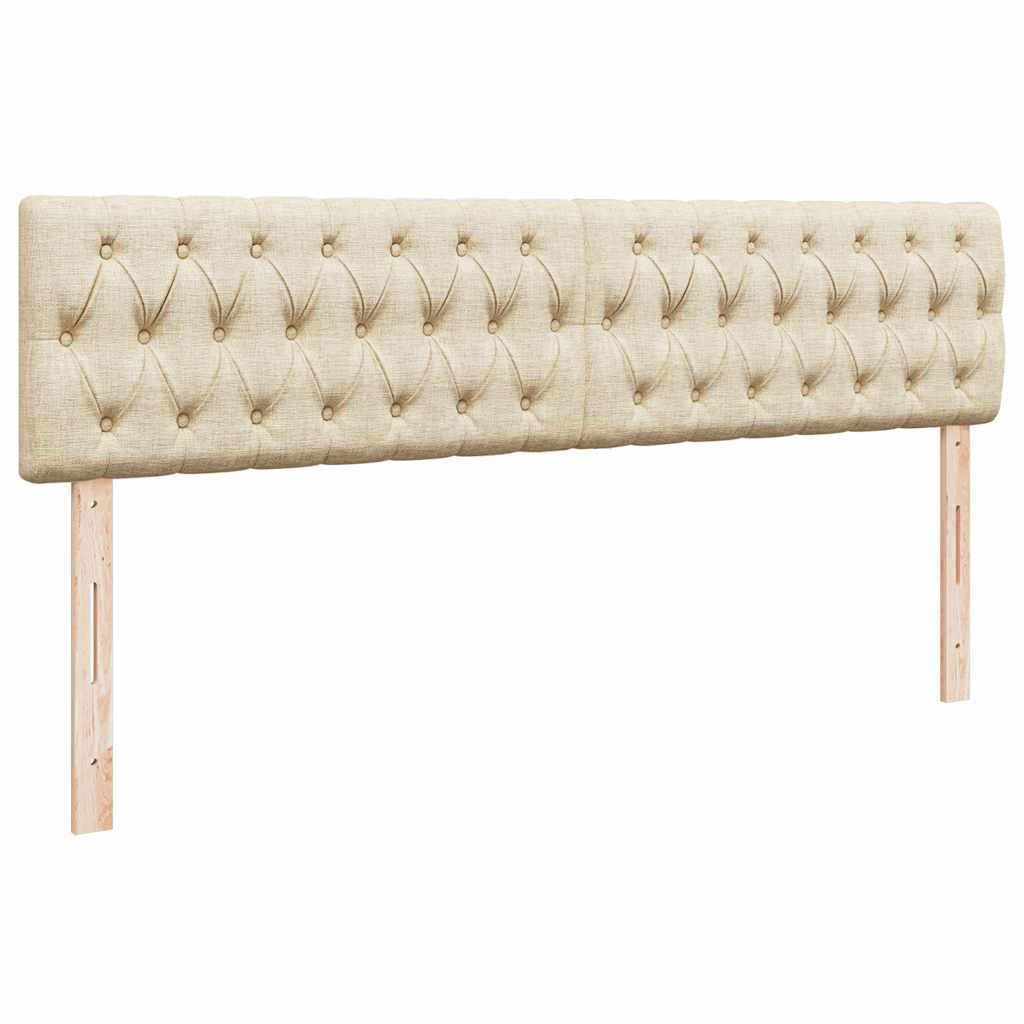 osmannisk sengeramme med madrasser 200x200 cm stof cremefarvet - Image 8