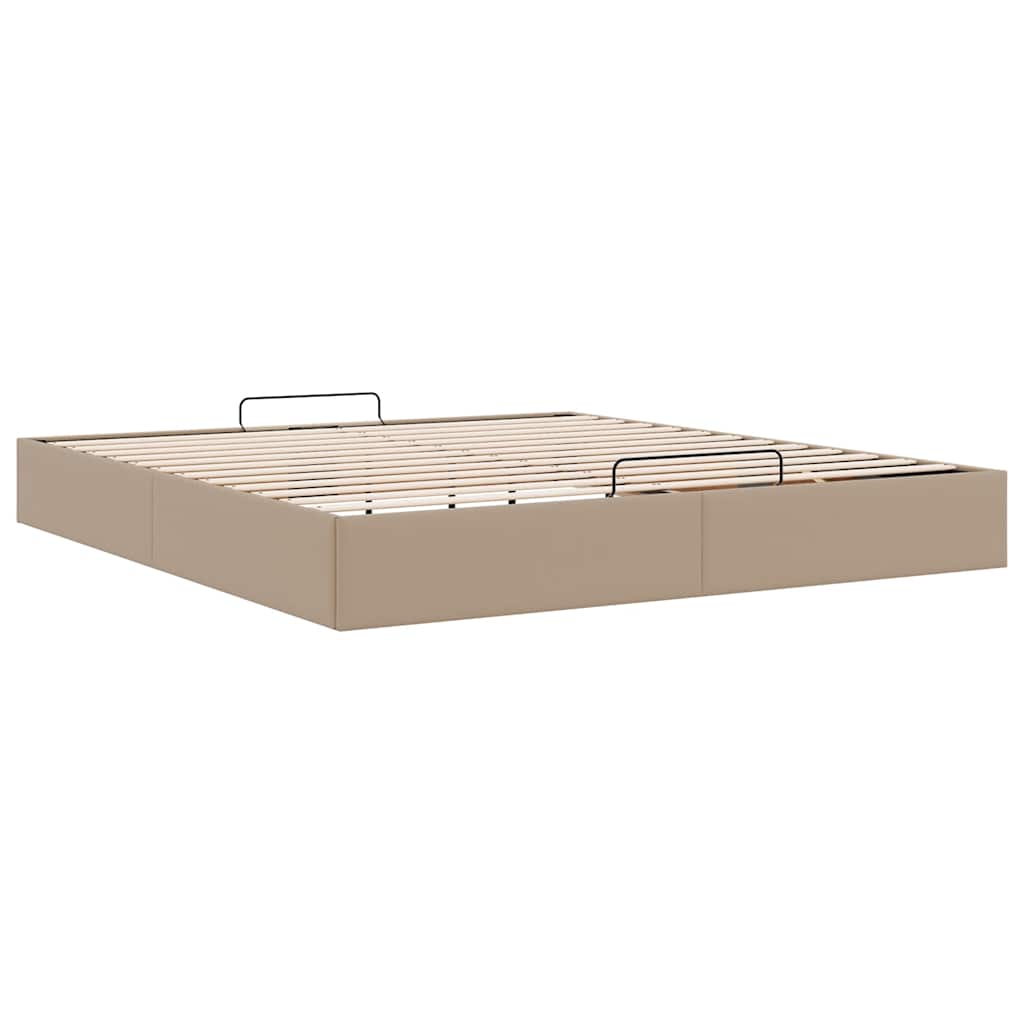 osmannisk sengeramme uden madras 200x200cm kunstlæder cappucino - Image 8