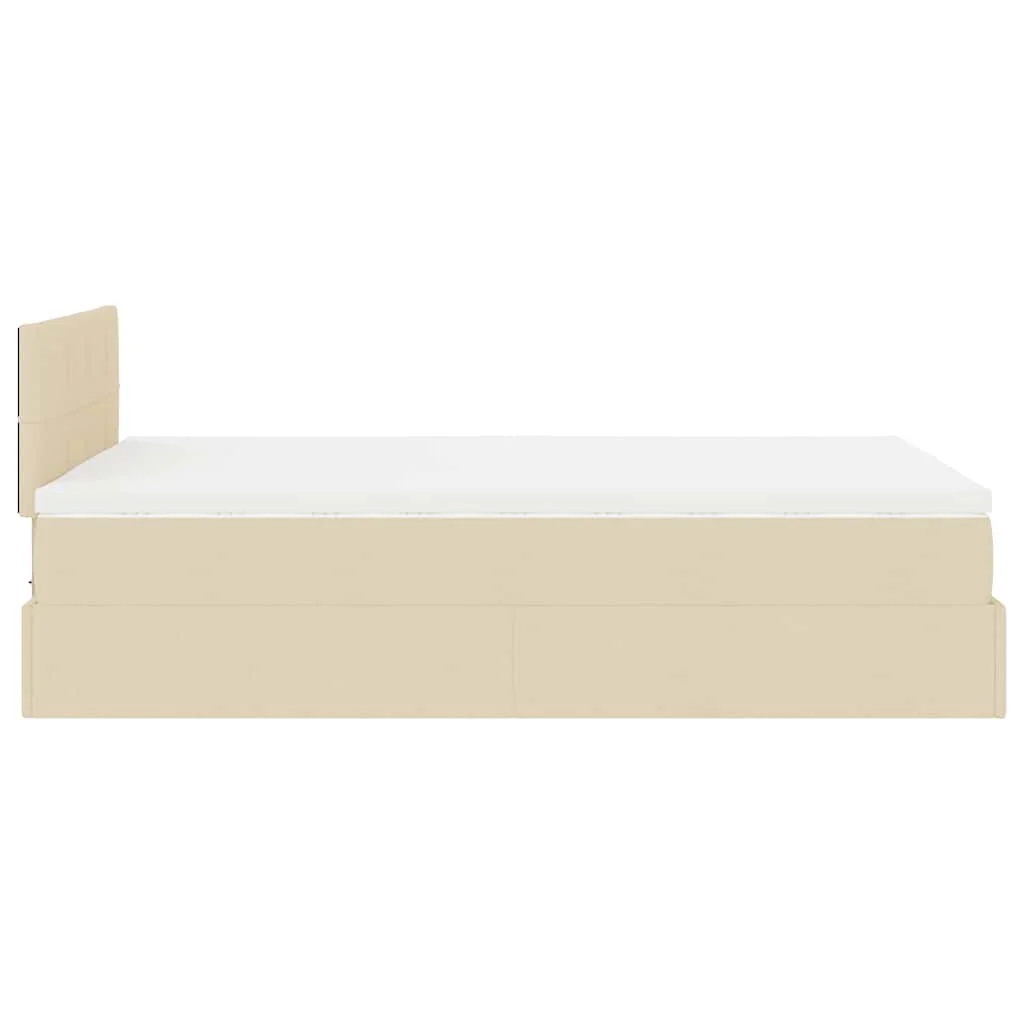 ottoman seng med madras & LEDs 120x190cm stof cremefarvet - Image 10