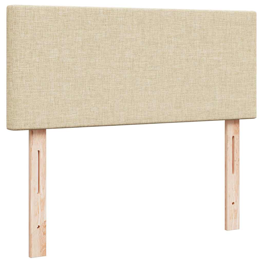 ottoman seng med madras & LEDs 120x190cm stof cremefarvet - Image 9