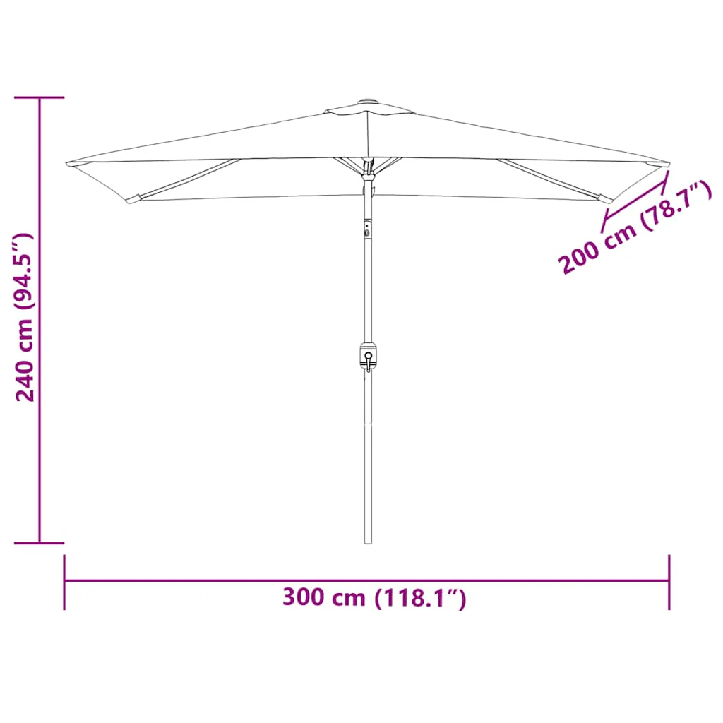 parasol 200x300 cm rektangulær grøn - Image 9