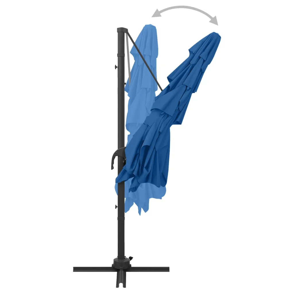 parasol 250x250 cm 4 niveauer aluminiumsstang azurblå - Image 6