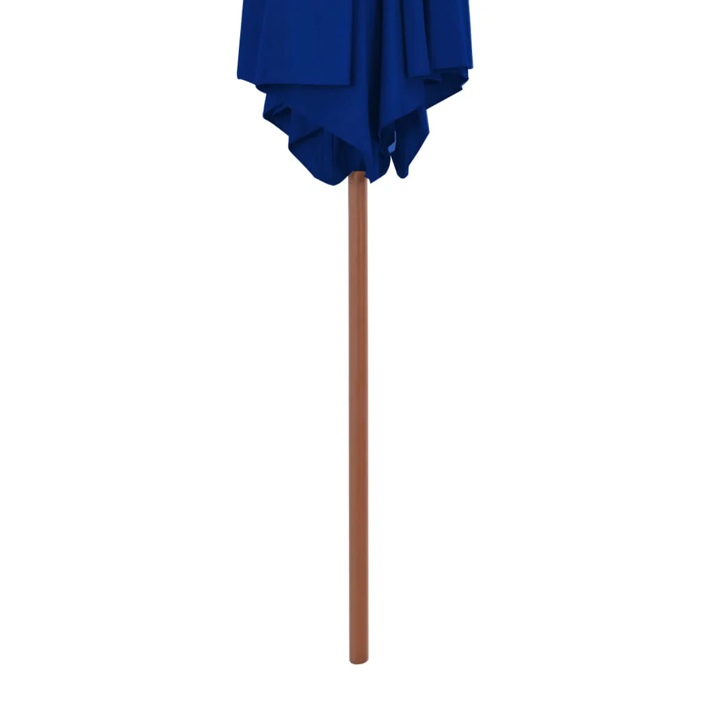 parasol 270 cm træstang blå - Image 4