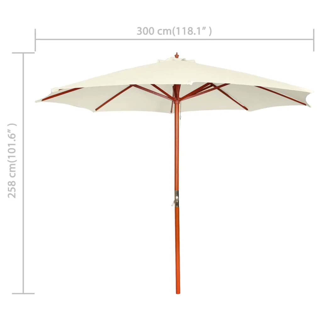 parasol 300x258 cm sandhvid - Image 7