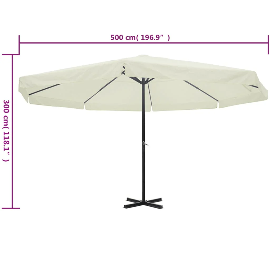 parasol 500 cm aluminium hvid - Image 5