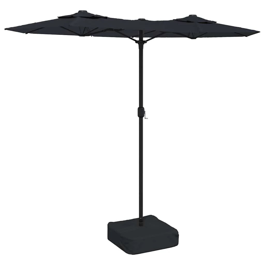 parasol m. dobbelt parasoldug 316x145 cm sort - Image 2