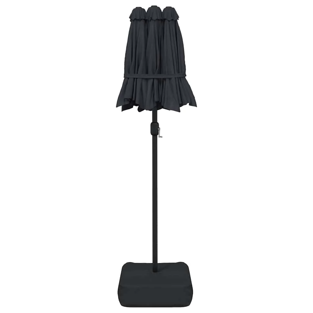 parasol m. dobbelt parasoldug 316x145 cm sort - Image 5