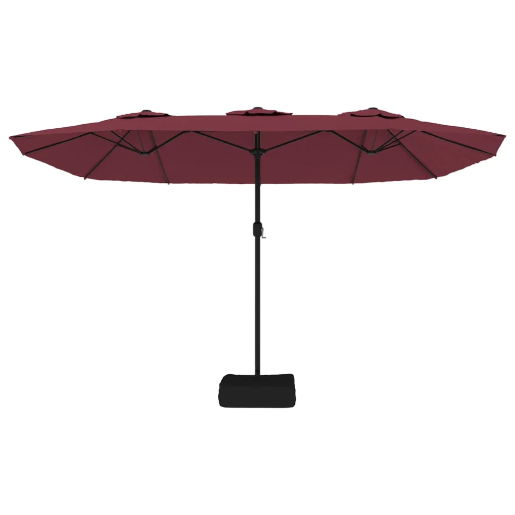 parasol m. dobbelt parasoldug 449x265 cm bordeauxrød - Image 4