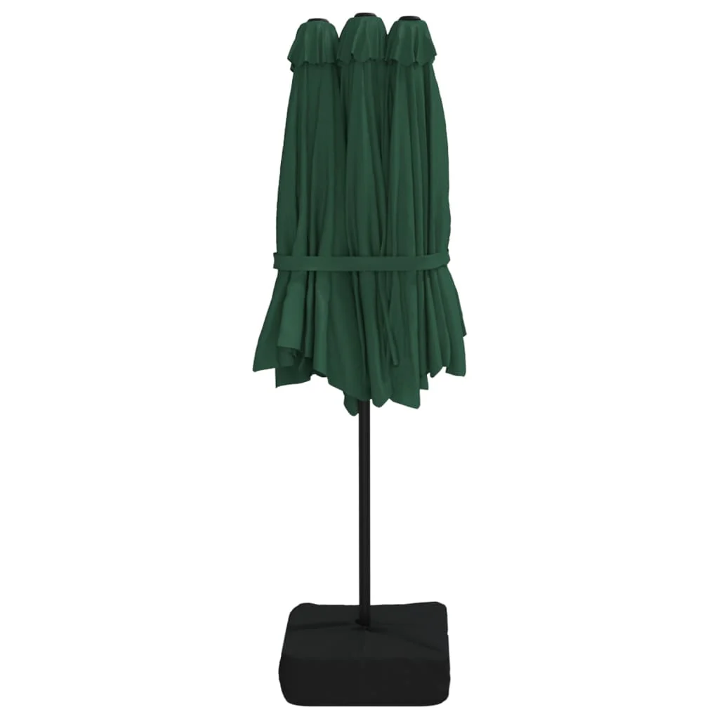 parasol m. dobbelt parasoldug 449x265 cm grøn - Image 5