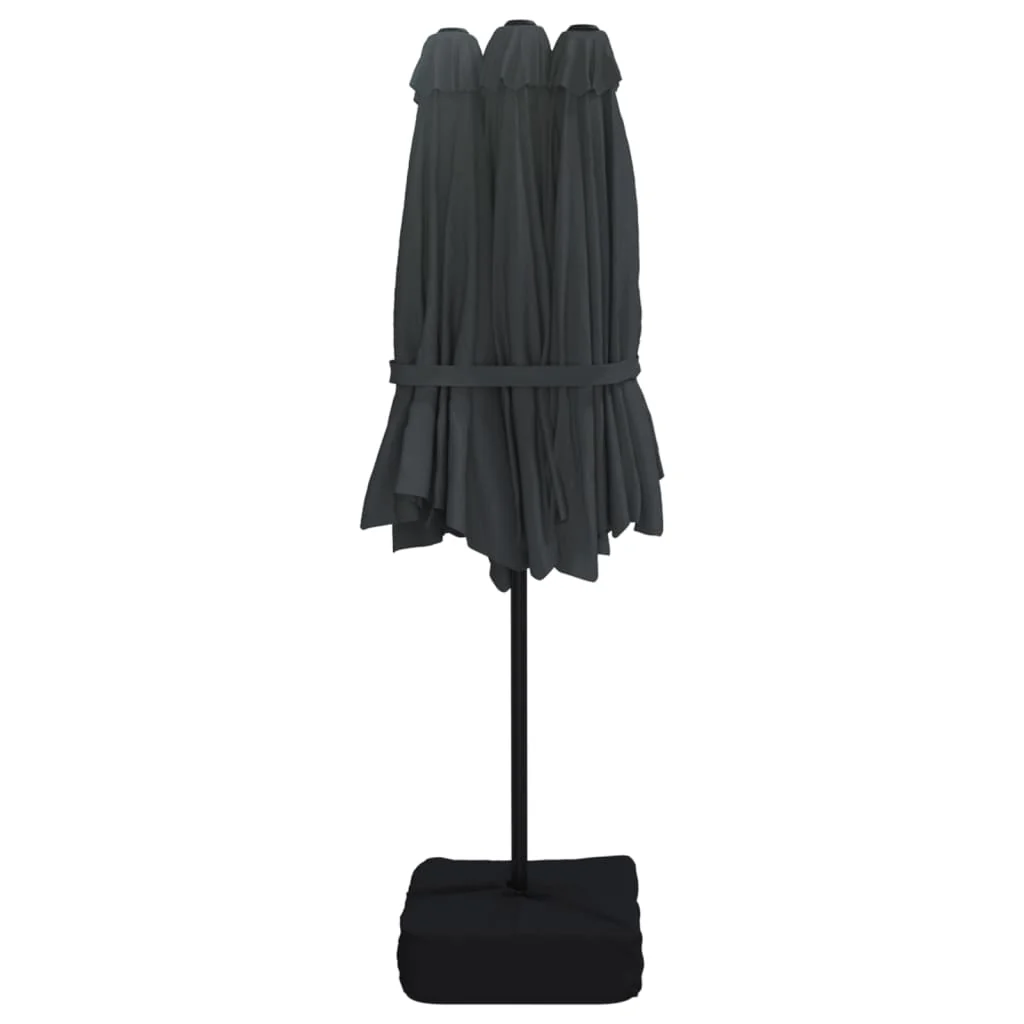parasol m. dobbelt parasoldug 449x265 cm sort - Image 5