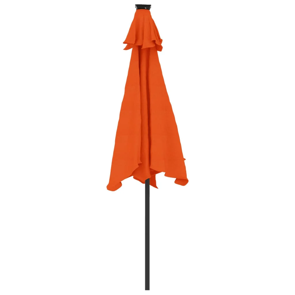 parasol med LED-lys og stålstang 225x225x212cm terrakottafarvet - Image 7