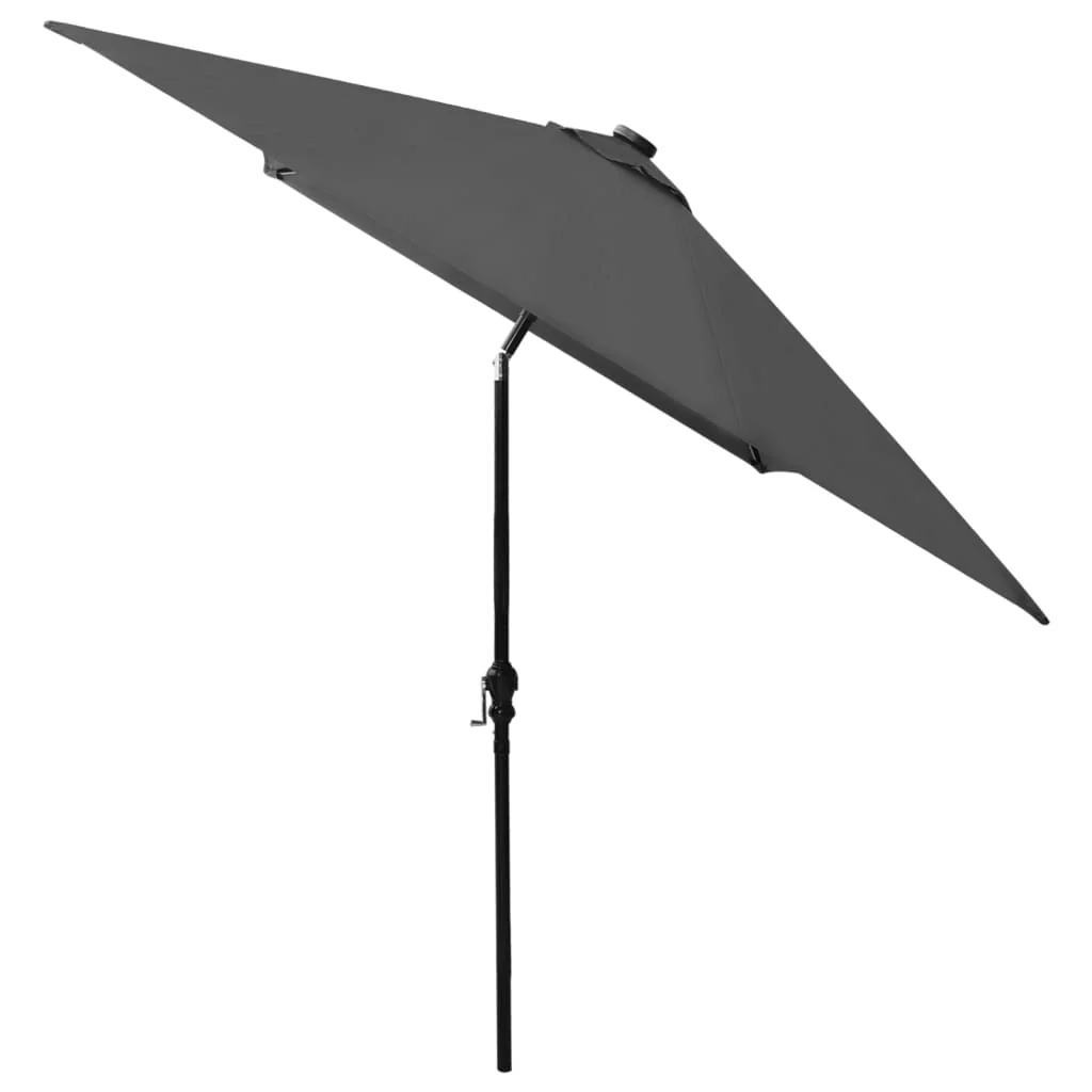 parasol med LED-lys og stålstang 2x3 m antracitgrå - Image 5