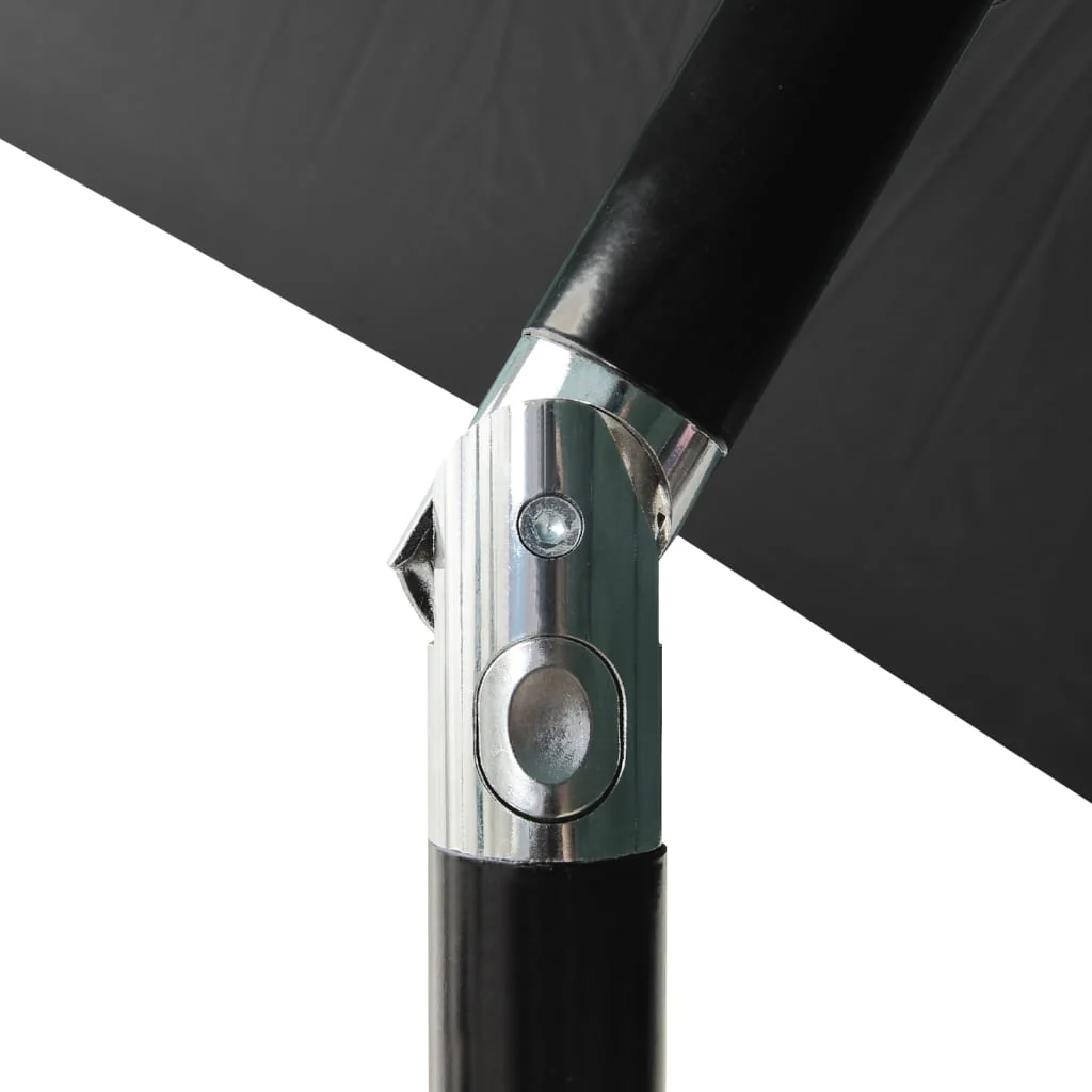 parasol med LED-lys og stålstang 2x3 m antracitgrå - Image 7