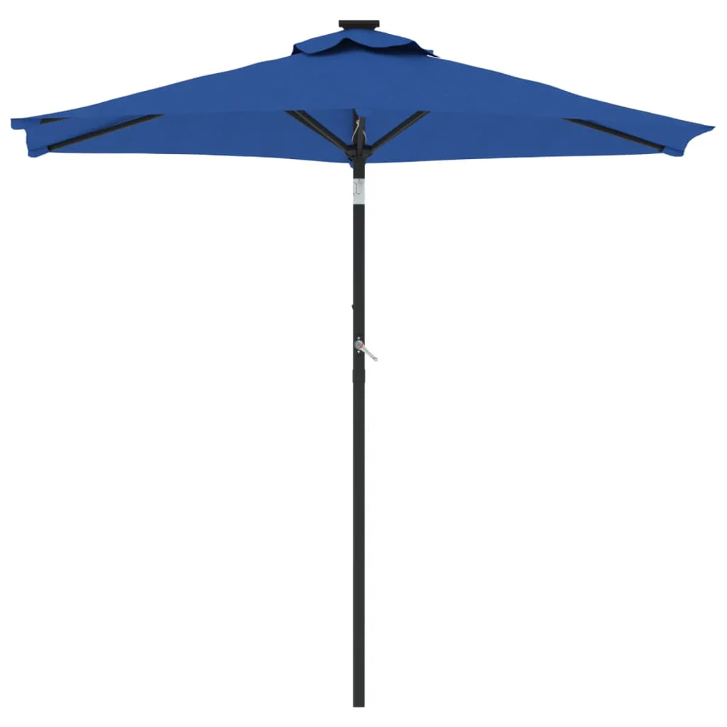 parasol med stålstang 225x225x212 cm azurblå - Image 3