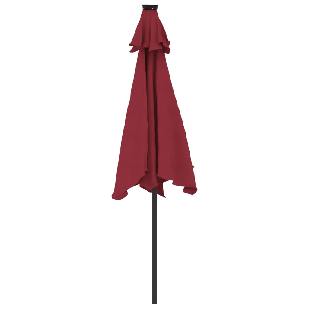 parasol med stålstang 225x225x212 cm bordeauxrød - Image 6