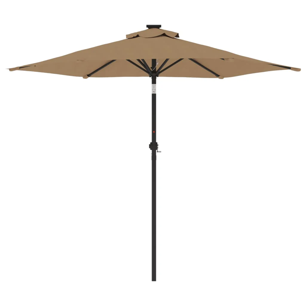 parasol med stålstang 225x225x212 cm gråbrun - Image 4
