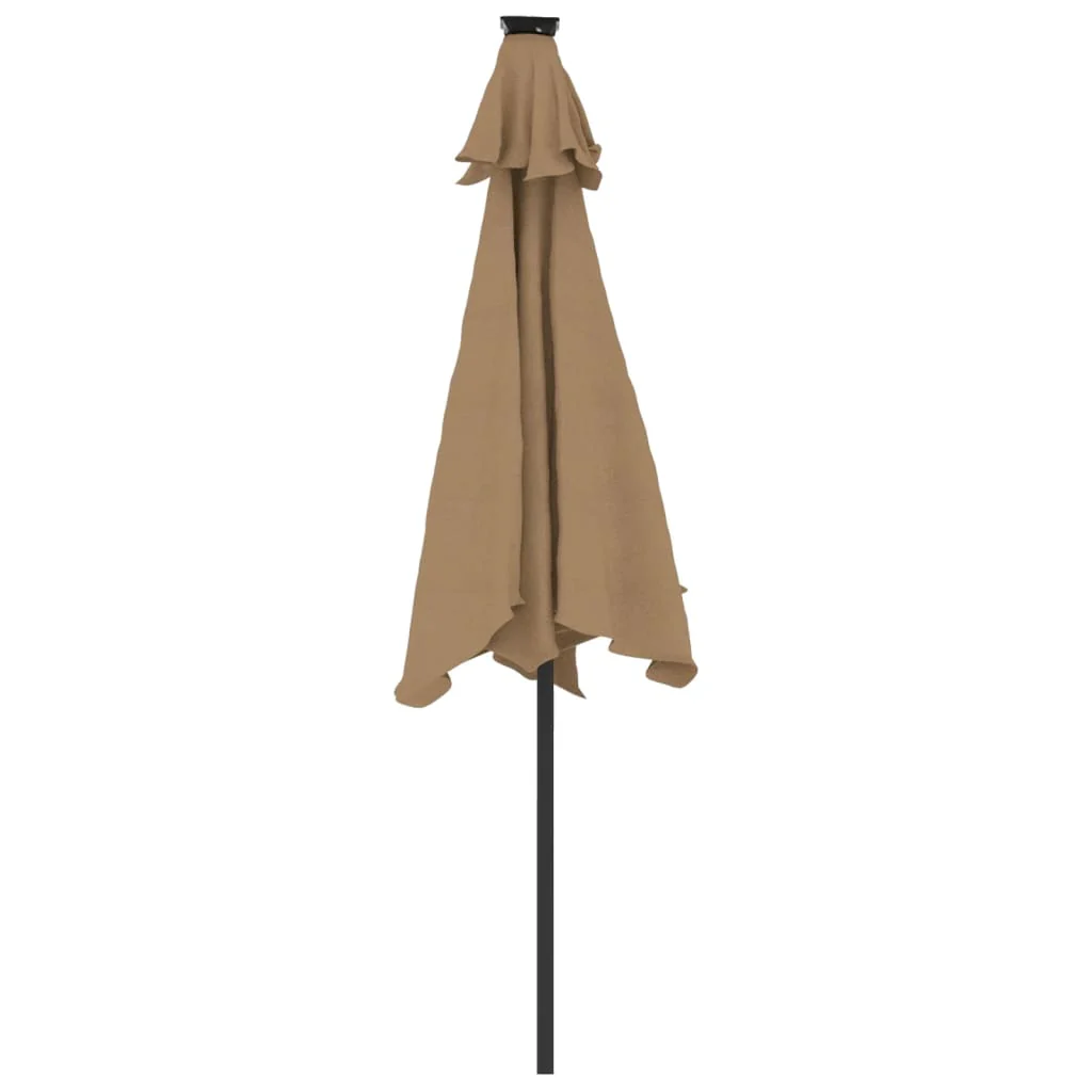 parasol med stålstang 225x225x212 cm gråbrun - Image 6