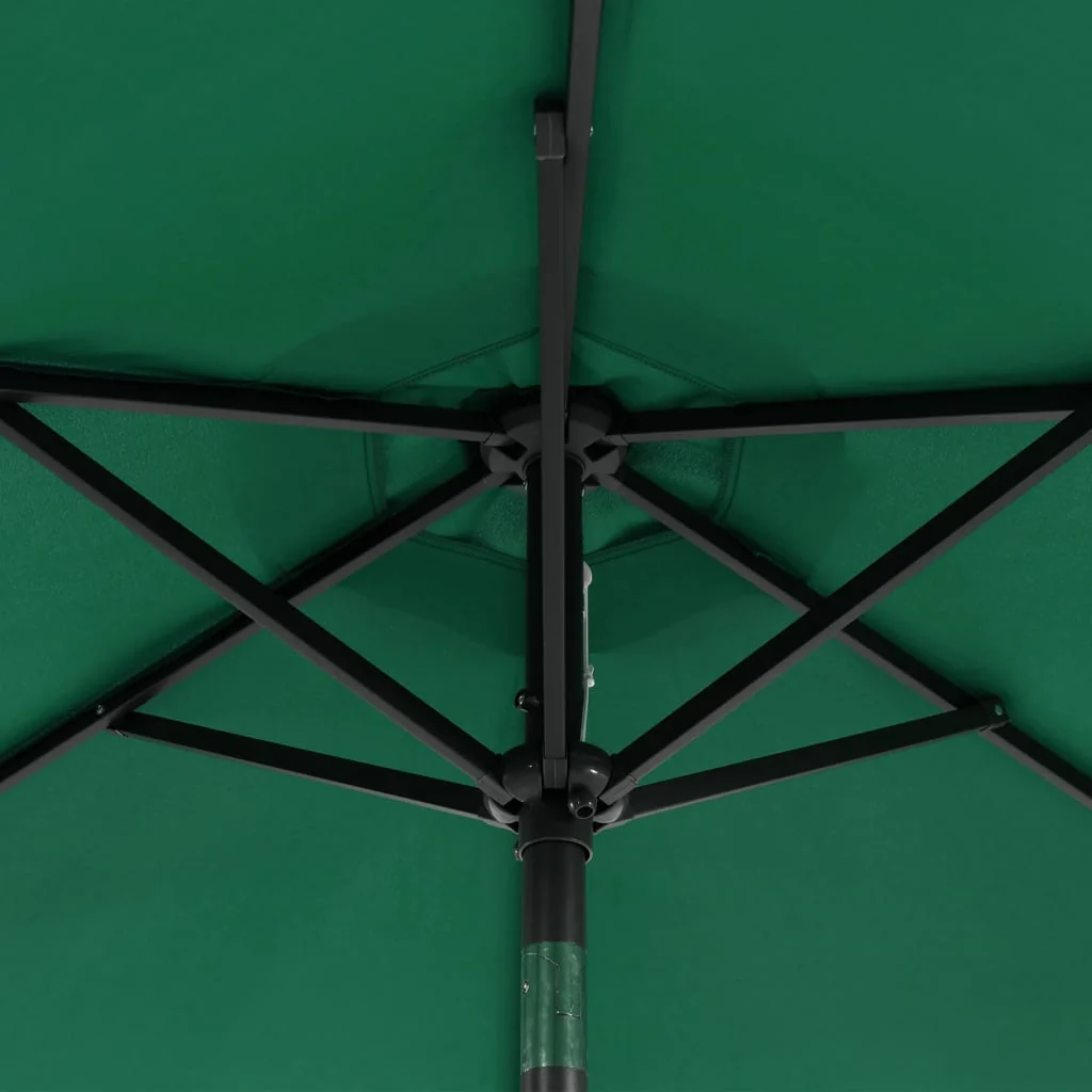 parasol med stålstang 225x225x212 cm grøn - Image 9