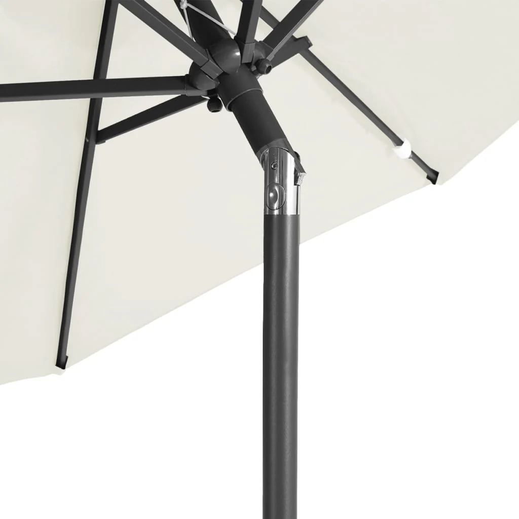 parasol med stålstang 225x225x212 cm hvid - Image 7