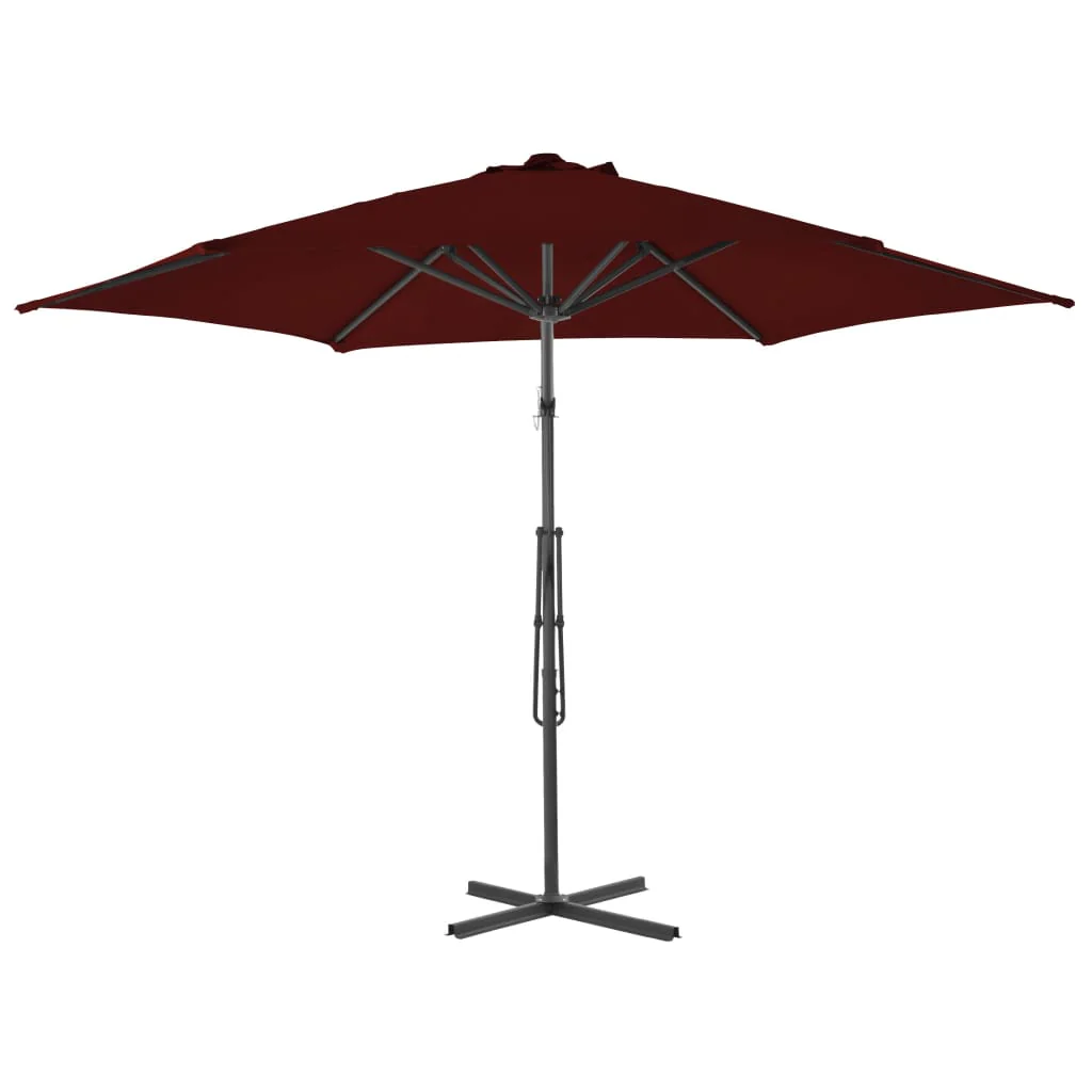 parasol med stålstang 300x230 cm bordeauxfarvet - Image 3