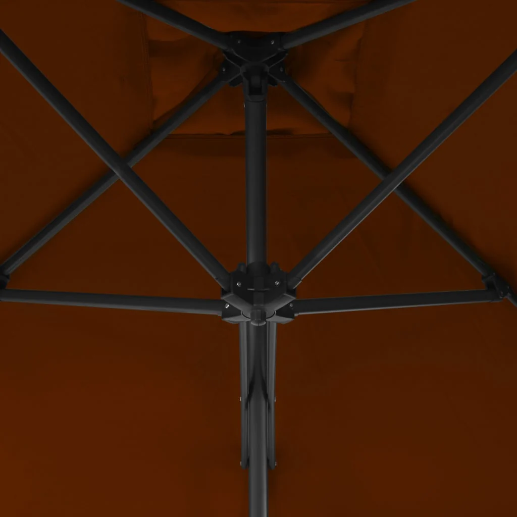 parasol med stålstang 300x230 cm terrakotta - Image 5