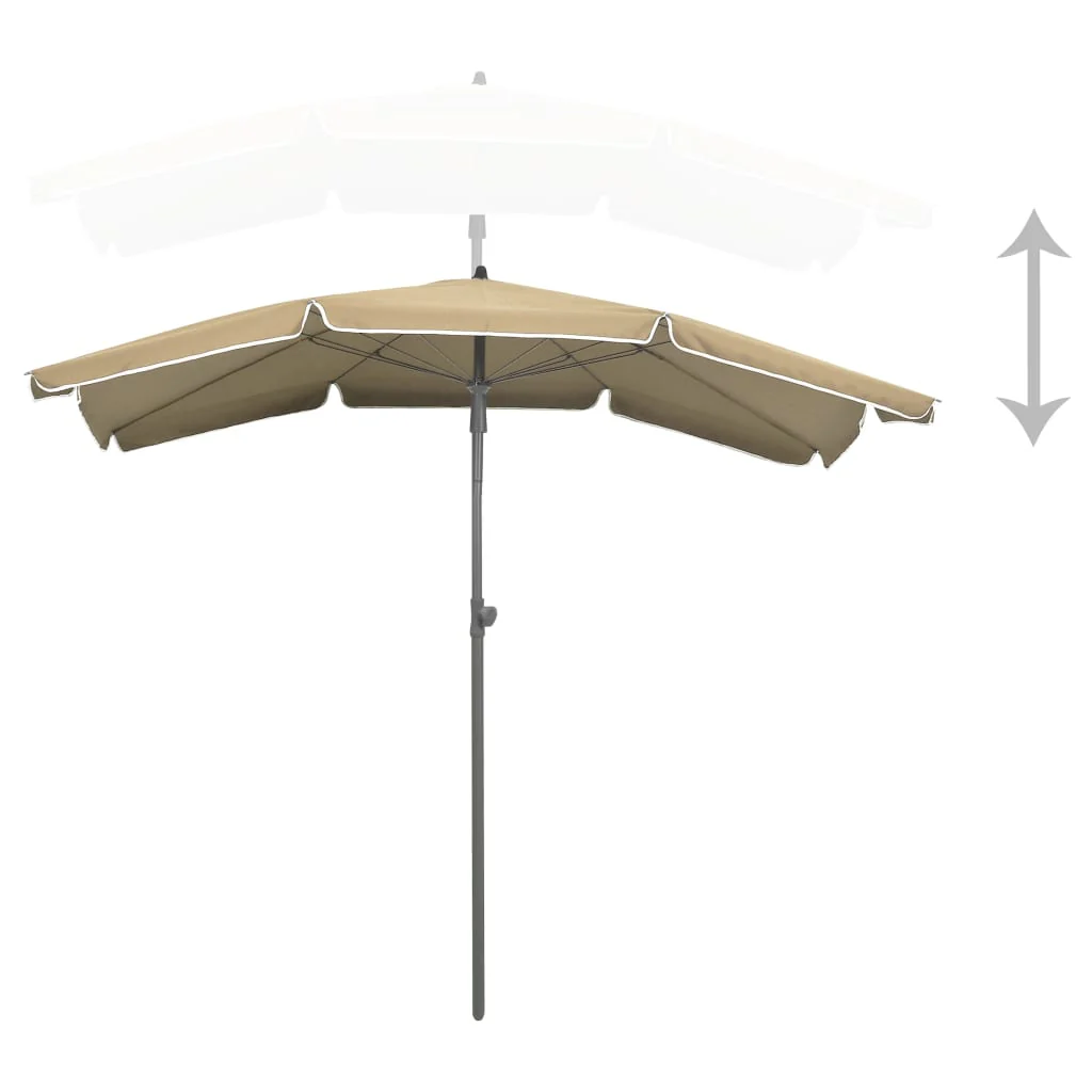 parasol med stang 200x130 cm gråbrun - Image 4