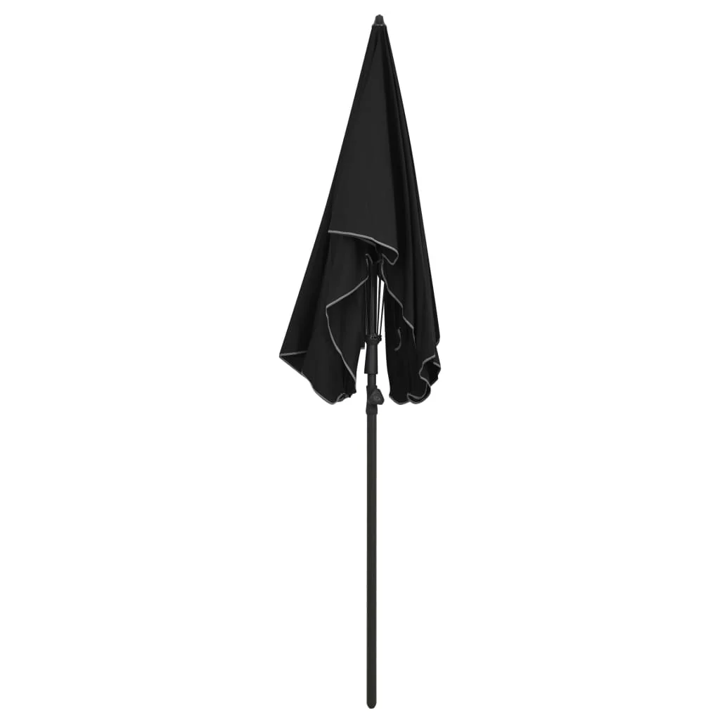 parasol med stang 200x130 cm sort - Image 3